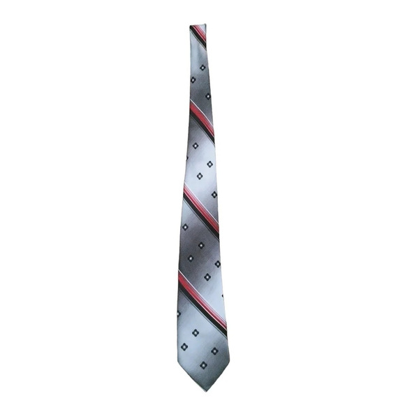 Lancer Polyester  Suit Tie Gray/Red - Picture 2 of 4